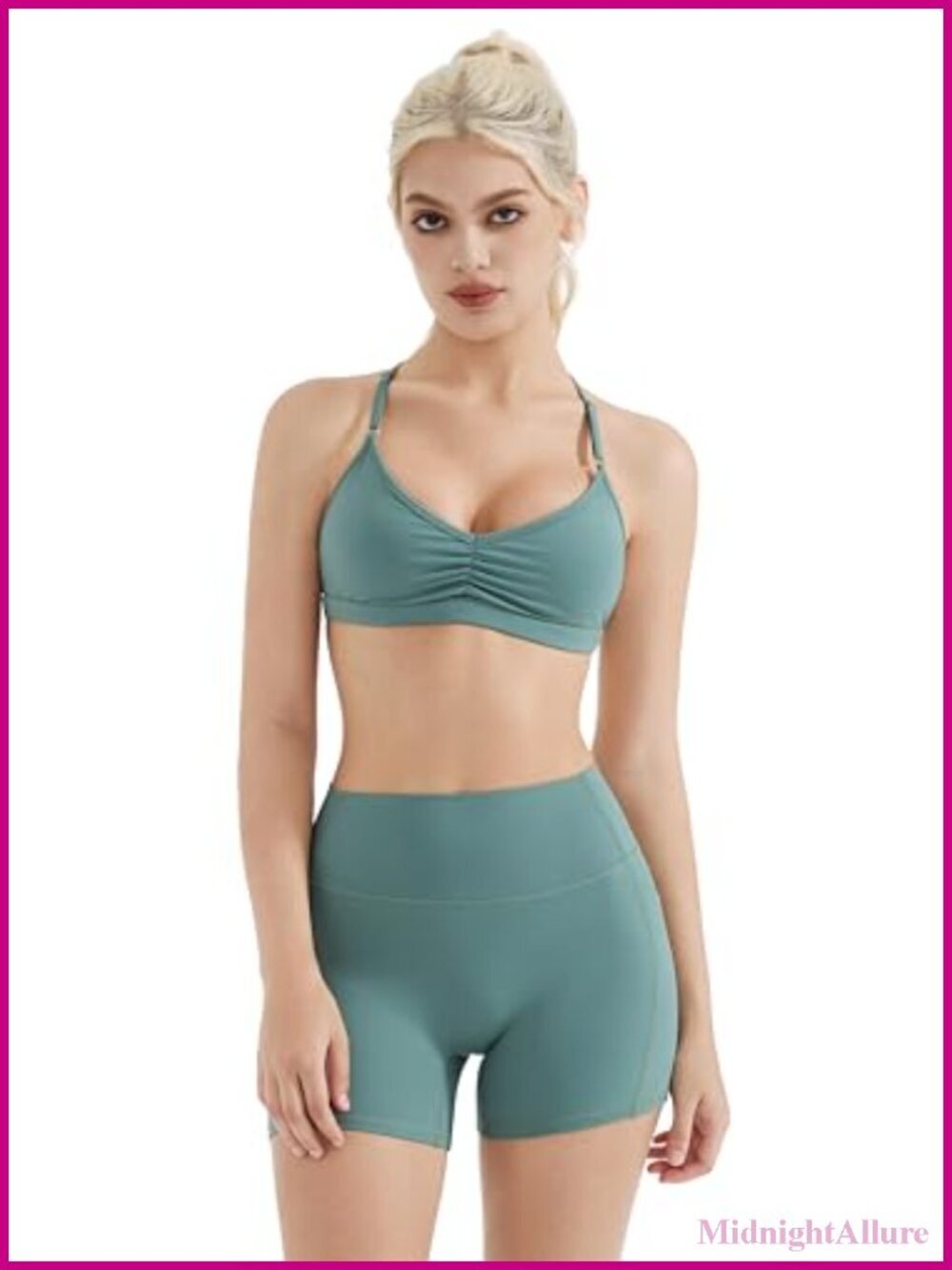 Padded Open Back Strappy Gym Set Criss Cross Yoga 2 Piece Workout Set